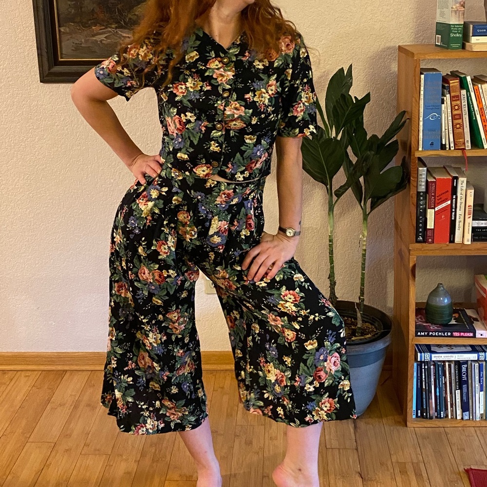 Vintage 80s Matching Floral Set